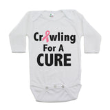 Breast Cancer Awareness Crawling For A Cure Long Sleeve Infant Bodysuit