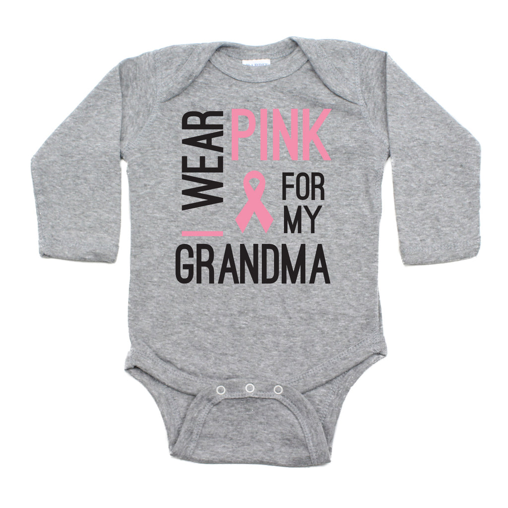 Breast Cancer Awareness I Wear Pink For My Grandma Long Sleeve Infant Bodysuit