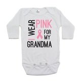 Breast Cancer Awareness I Wear Pink For My Grandma Long Sleeve Infant Bodysuit