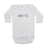 Black Copy (Ctl + C) / Paste (Ctl + V) Twin Set Long Sleeve Baby Infant Bodysuits