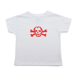 Red Scribble Skull and Bones Baby-Girls Toddler Short Sleeve T-Shirt