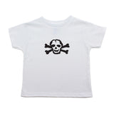 Black Scribble Skull and Bones Baby-Girls Toddler Short Sleeve T-Shirt