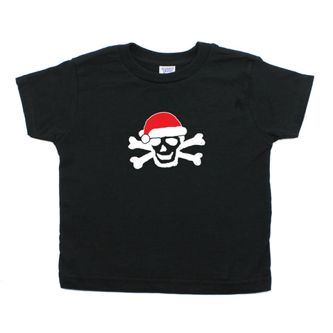 Skull & Bones Santa Christmas Unisex- Kids Toddler Short Sleeve T-Shirt