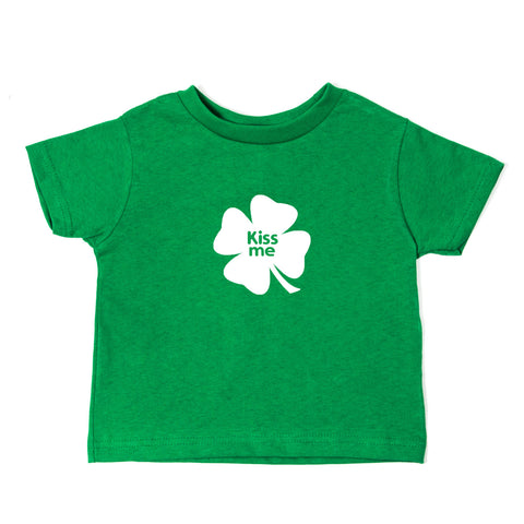St. Patrick's Day Kiss Me Clover-Irish Unisex Toddler Short Sleeve T-Shirt