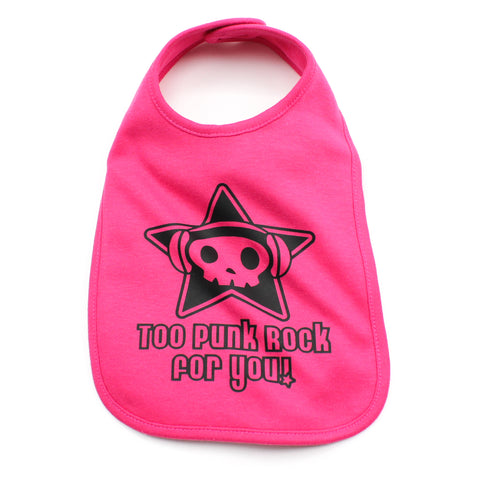 Too Punk Rock For You Skull Unisex Newborn Baby Soft Cotton Bib