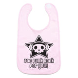 Too Punk Rock For You Skull Unisex Newborn Baby Soft Cotton Bib
