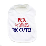 Red, White and Cute 4th of July Unisex Newborn Baby Soft Cotton Bib