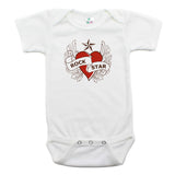 Rockstar Baby Heart Short Sleeve 100% Cotton Bodysuit