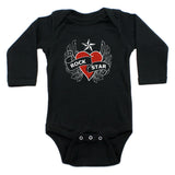 Rockstar Baby Heart Long Sleeve 100% Cotton Bodysuit