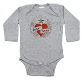 Rockstar Baby Heart Long Sleeve 100% Cotton Bodysuit