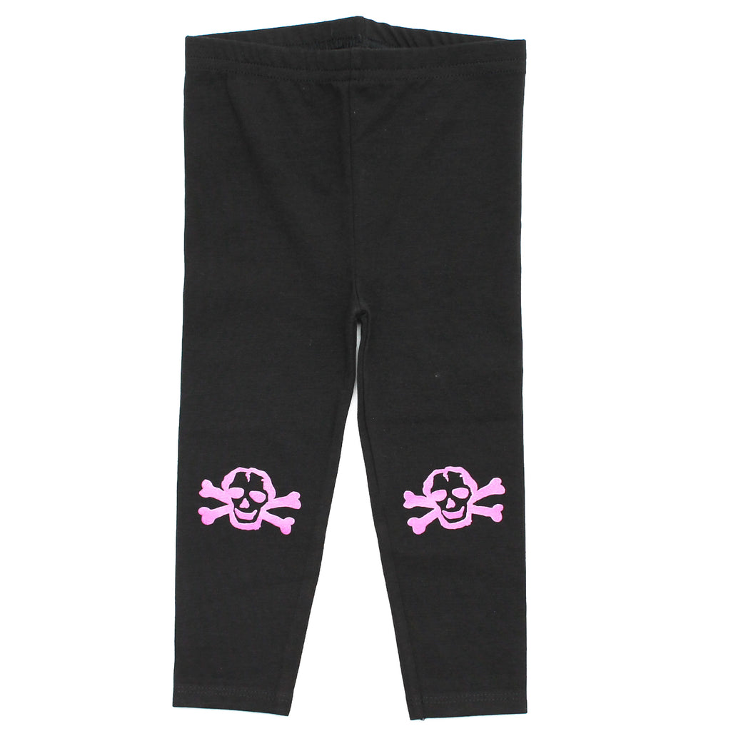 Pink Scribble Skull Infant Cotton Jersey Leggings