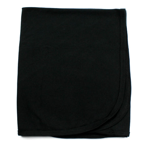 Black Soft Cotton Swaddling Receiving Blanket