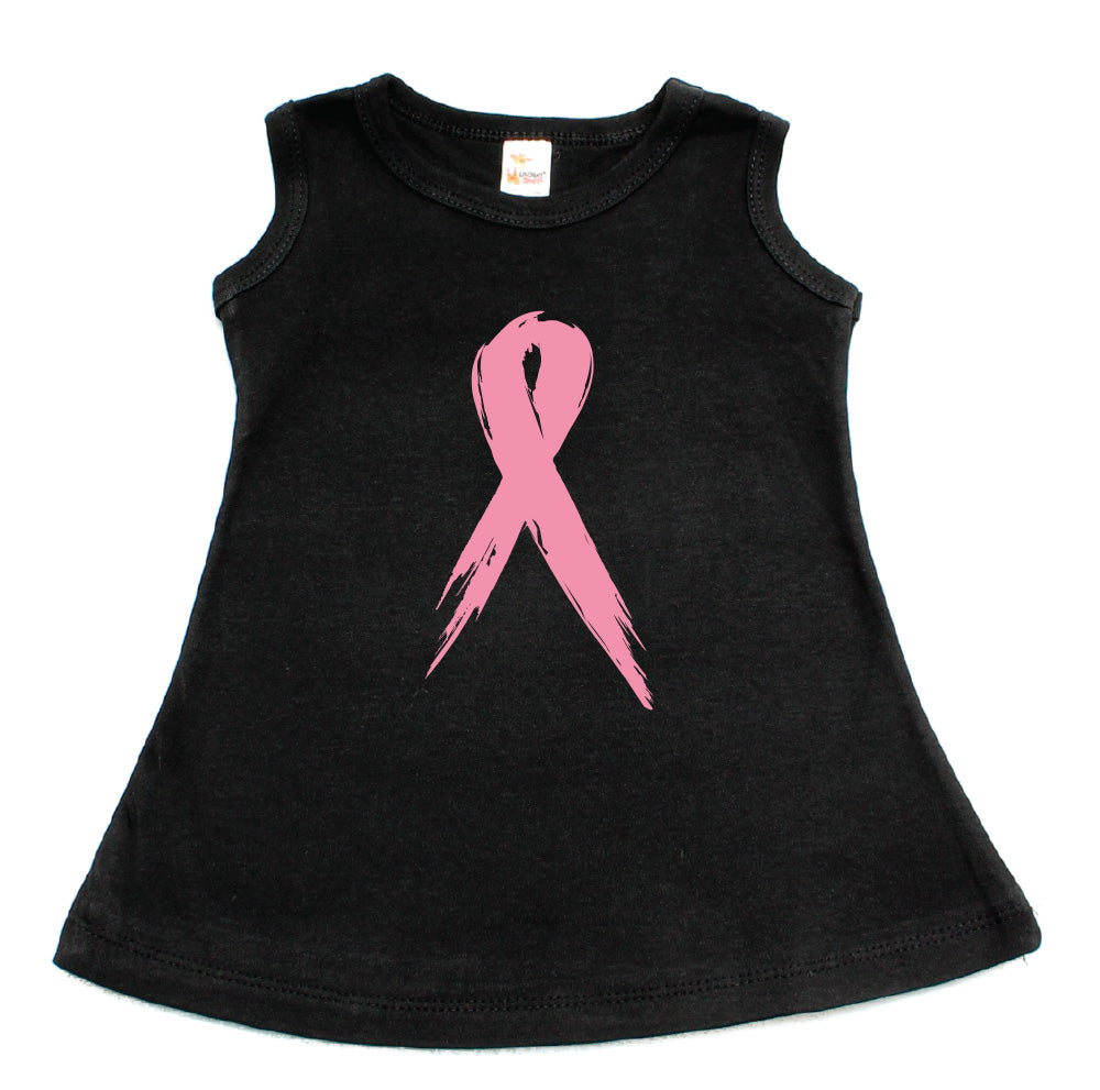 Breast Cancer Awareness Painted Pink Ribbon Toddler Dress
