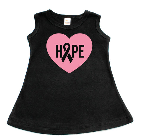 Breast Cancer Awareness Hope Heart Dress for Toddler Girl