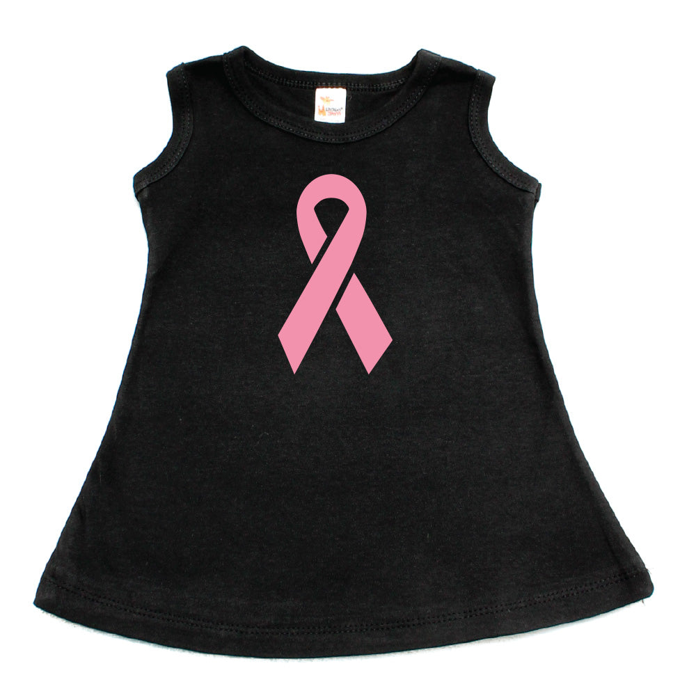 Breast Cancer Awareness Solid Pink Ribbon Baby Dress