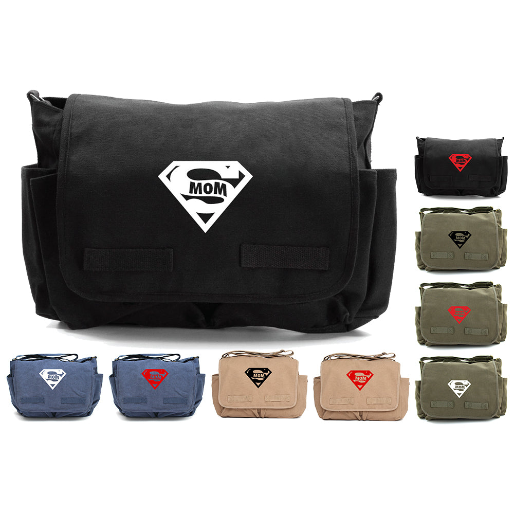 Army Style Canvas Messenger Shoulder Bag - Canvas Bag Leather Bag