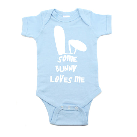 Easter Some Bunny Loves Me Short Sleeve Baby Infant Bodysuit