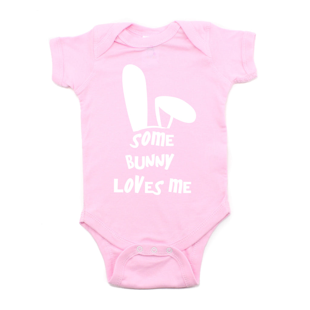 Easter Some Bunny Loves Me Short Sleeve Baby Infant Bodysuit