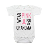 Breast Cancer Awareness I Wear Pink For My Grandma Short Sleeve Infant Bodysuit