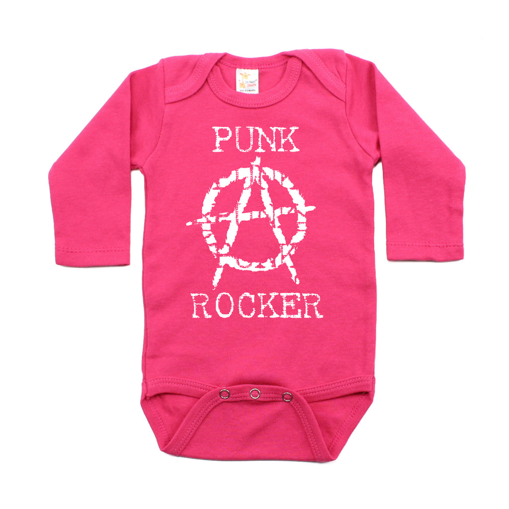 Punk Rocker Rockstar Rock N Roll Long Sleeve Baby Infant Bodysuit