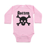 Rotten Skull & Crossbones Long Sleeve Baby Infant Bodysuit