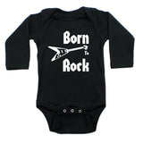 Born to Rock Electric Guitar Rockstar Long Sleeve Baby Infant Bodysuit