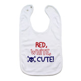 Red, White and Cute 4th of July Unisex Newborn Baby Soft Cotton Bib