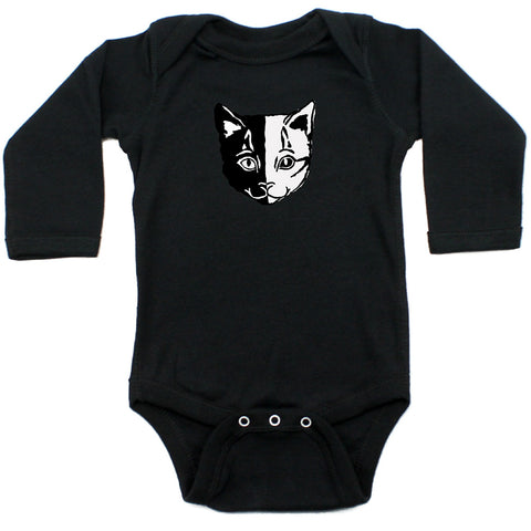 Venus The Two Face Cat Long Sleeve Infant Baby Bodysuit