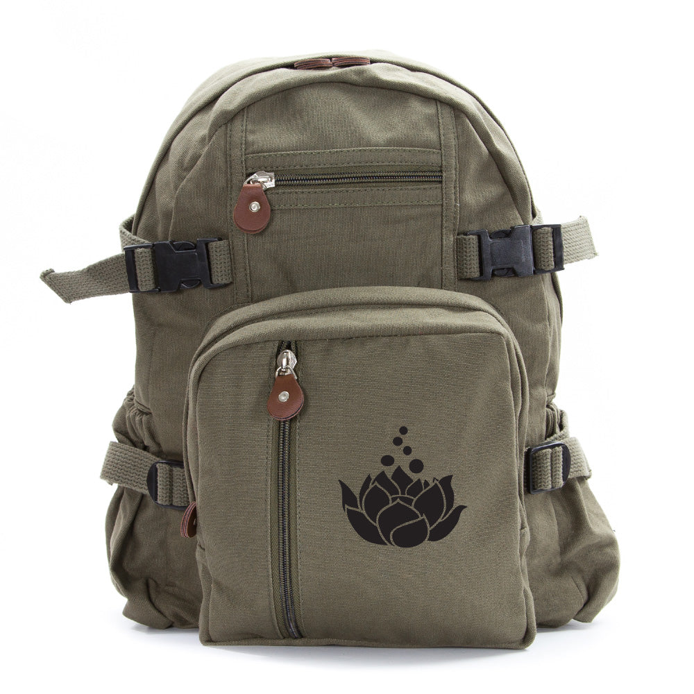 backpack with leather bottom Lotus Flower Canvas Teardrop Backpack with Leather Bottom Accents – Crazy Baby Clothing