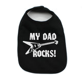 Father's Day My Dad Rocks! Guitar Unisex Newborn Baby Soft 100% Cotton Bibs