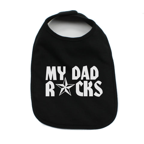 Father's Day My Dad Rocks! Star Unisex Newborn Baby Soft 100% Cotton Bibs