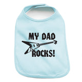 Father's Day My Dad Rocks! Guitar Unisex Newborn Baby Soft 100% Cotton Bibs