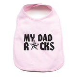 Father's Day My Dad Rocks! Star Unisex Newborn Baby Soft 100% Cotton Bibs