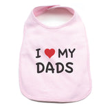 Father's Day I Love My Dads Unisex Newborn Baby Soft 100% Cotton Bibs