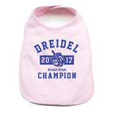 Hanukkah Dreidel Champion Newborn Baby 100% Cotton Bib