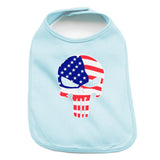 American Flag Punisher Skull Unisex Newborn Baby Soft 100% Cotton Bibs