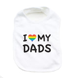 Father's Day I Love My Dads LGBT Rainbow Heart Unisex Newborn Baby Soft 100% Cotton Bibs