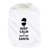 Christmas Keep and Calm Wait For Santa Cotton Infant Bib