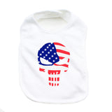 American Flag Punisher Skull Unisex Newborn Baby Soft 100% Cotton Bibs
