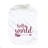Hello World Unisex NB Soft 100% Cotton Bibs