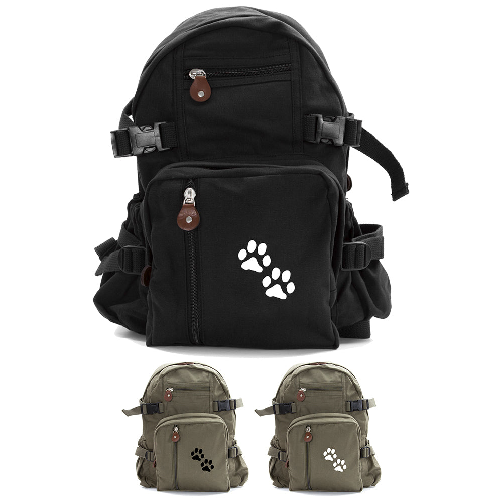 Puppy Dog Paws Print Canvas Kids Backpack Durable School Bag – Crazy Baby Clothing