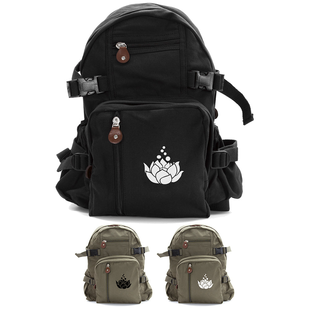 canvas mini backpack purse Lotus Flower Canvas Teardrop Backpack with Leather Bottom Accents – Crazy  Baby Clothing