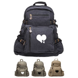 Autism Awareness Heart Puzzle Army Sport Heavyweight Canvas Backpack Bag
