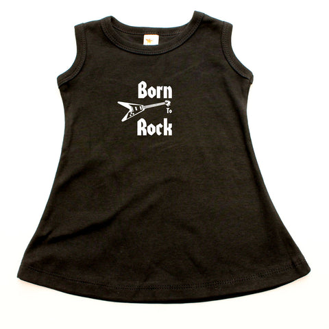 Born To Rock A-line Dress For Baby Girls