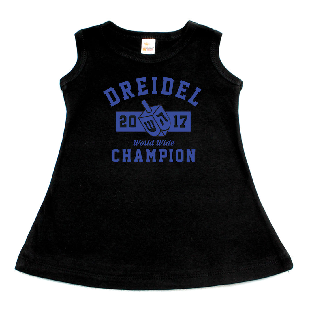 Hanukkah Dreidel Champion A-line Dress For Baby Girls Hanukkah Dreidel Champion A-line Dress For Baby Girls