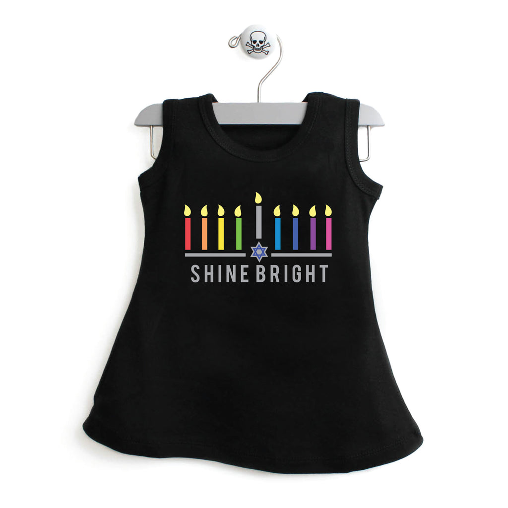 Hanukkah Colorful Shine Bright A-line Dress For Baby Girls