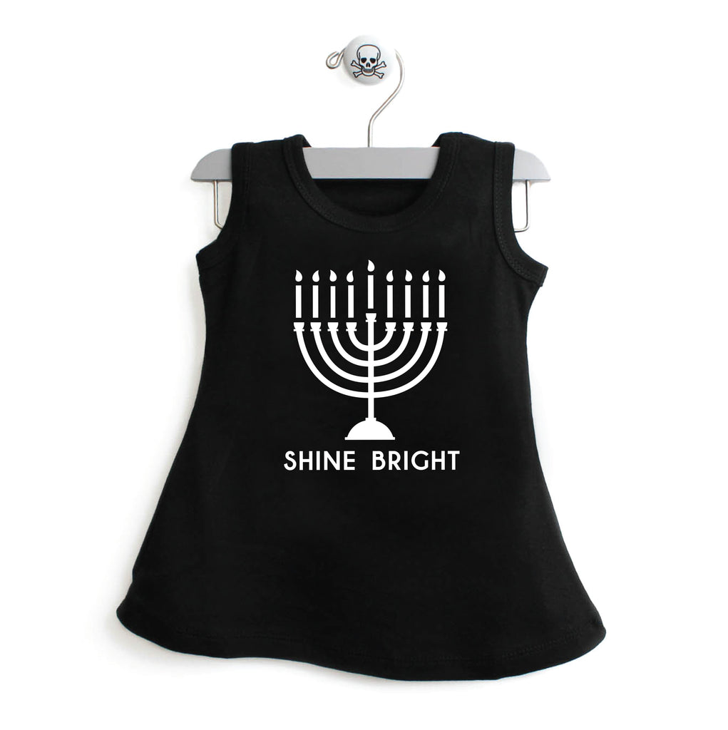 Hanukkah Shine Bright Solid Color Dress For Toddler Girls