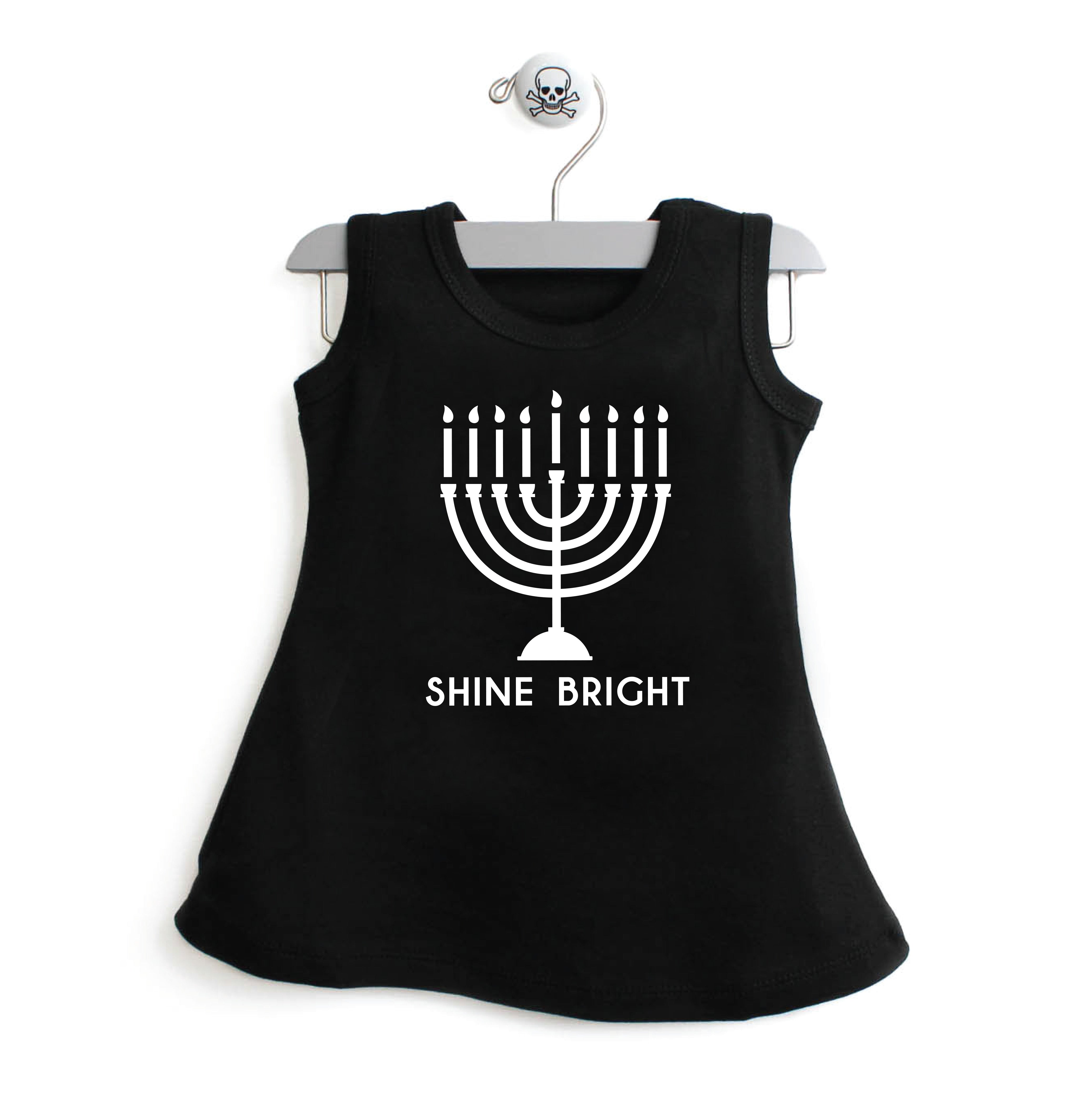 Hanukkah Shine Bright Solid Color A-line Dress For Baby Girl Hanukkah Shine Bright Solid Color A-line Dress For Baby Girl