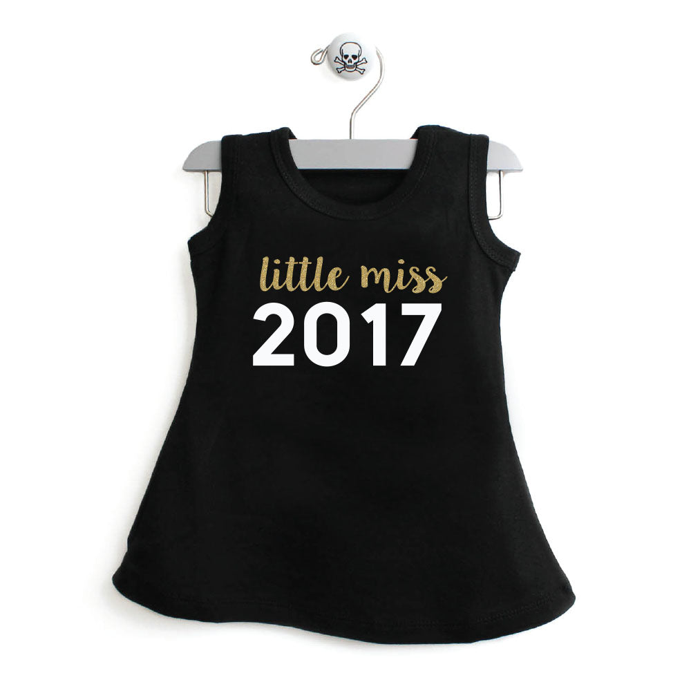 New Years Little Miss 2017 A-line Dress For Toddler Girls