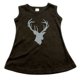 Deer Head Hunting Buck A-line Dress For Baby Girls